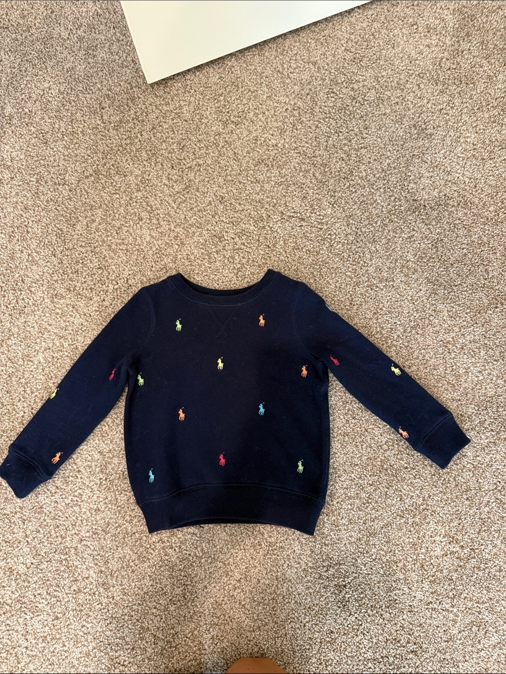 Polo by Ralph Lauren Navy Sweatshirt with Yellow Pony Logo